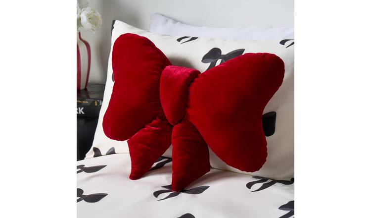 OHS Bow Shaped Scatter Cushion  - Red - 45 x 33cm