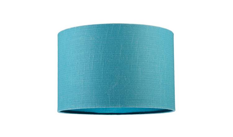 Happy Homewares Coastal Waters Teal Textured Linen Fabric Lampshade - 30cm