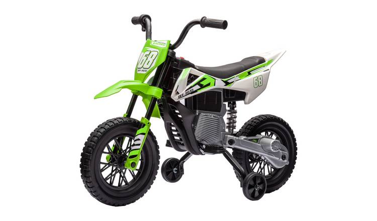 AIYAPLAY 12V Music Training Wheels Kids Electric Ride on Motorcycle – Green