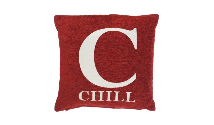Orsina Words Chill Square Cushion – Red