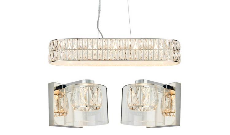 Loops Direct Steel and Glass LED Pendant and Wall Lights - Chrome