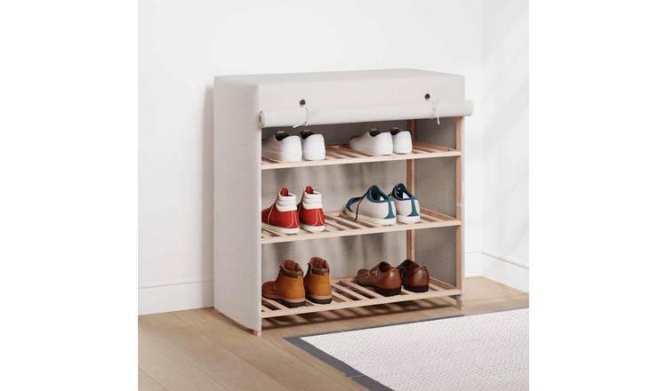 Walplus Solid Wood Shoe Cabinet - White - 79 x 40 x 80 cm