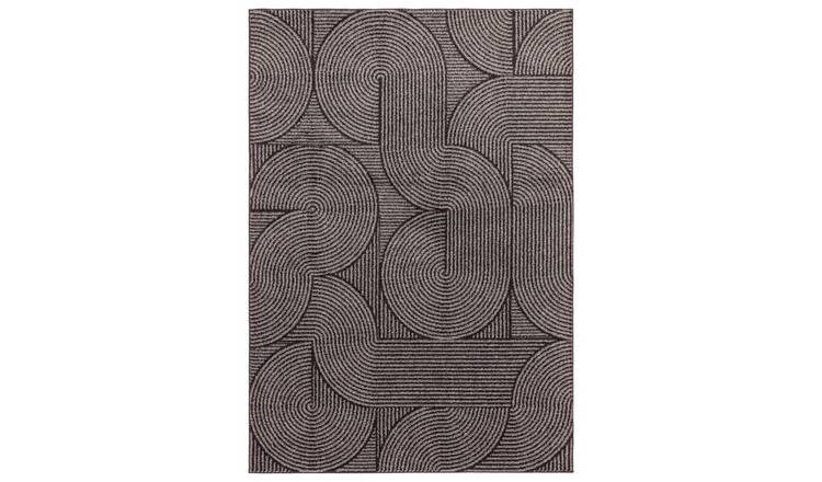 Mega Flooring Black Modern Abstract Rug - 80 x 150cm