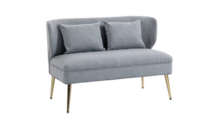 HOMCOM 2 Seater Fabric Sofa with Wing Back - Light Grey