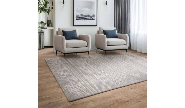 Mega Flooring Silver Modern Plain Rug - 120 x 170cm