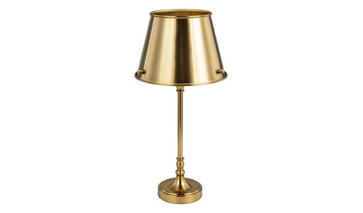 Happy Homewares Timeless Aged Brass with Metal Table Lamp - 22cm