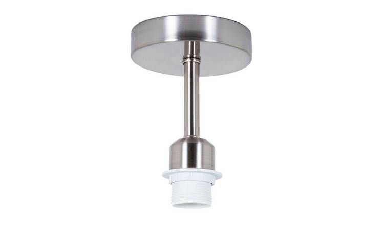 Happy Homewares Brushed Satin Nickel for Industrial Bulbs Ceiling Light - 12cm
