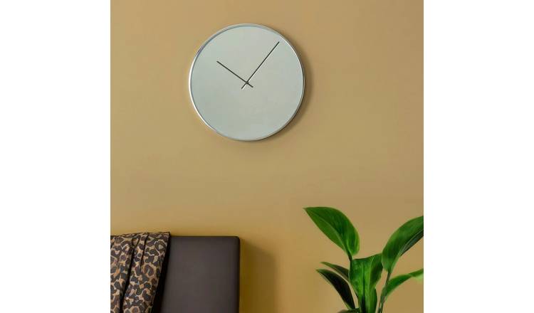 Orsina Baillie 40cm Dia Mirror Wall Clock - Chrome