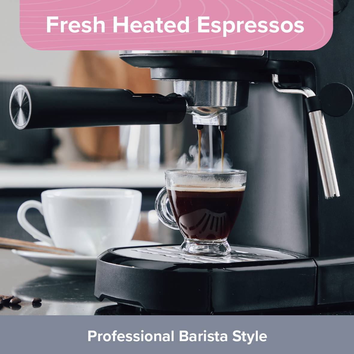 Quest Espresso Coffee Machine With 15 Bar Pressure - Black - Image 4