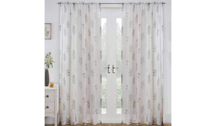 Tyrone Textiles Bracken Rod Pocket Voile Panels - 140 x 183cm - Grey