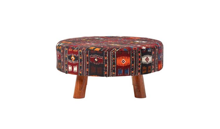 Homescapes Flat Kilim Footstool with Legs