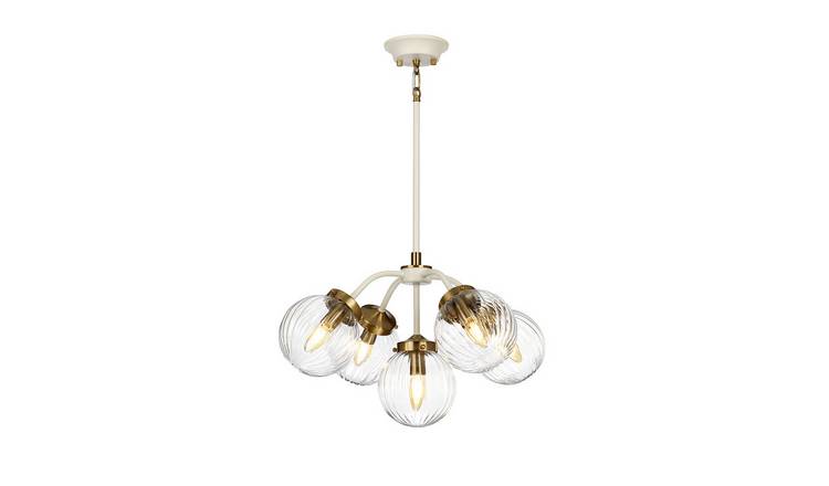 Elstead Cosmos 5 Arm Pendant Light - Cream Painted