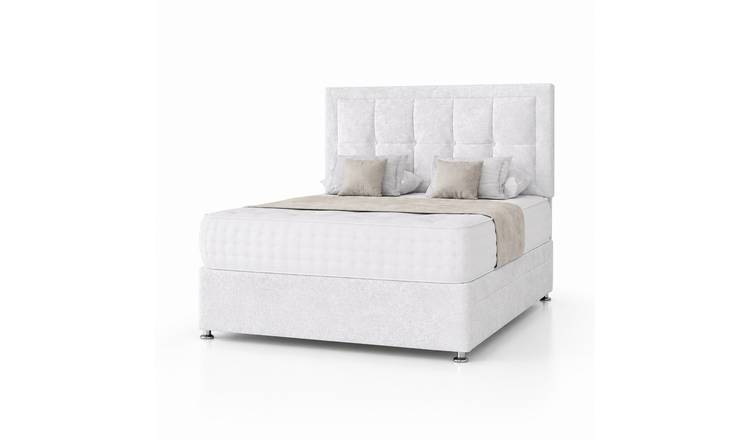 Comfy Deluxe 2ft6 Crushed Velvet Divan Bed Set - White
