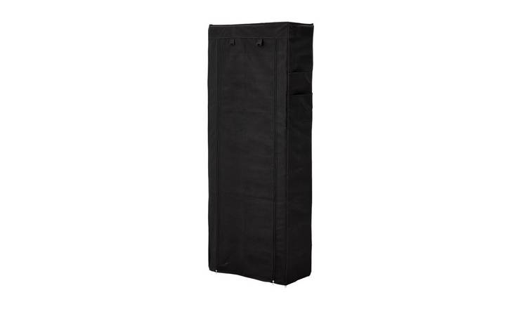 Living and Home Roll Up Door Shoe Storage Cabinet - Black