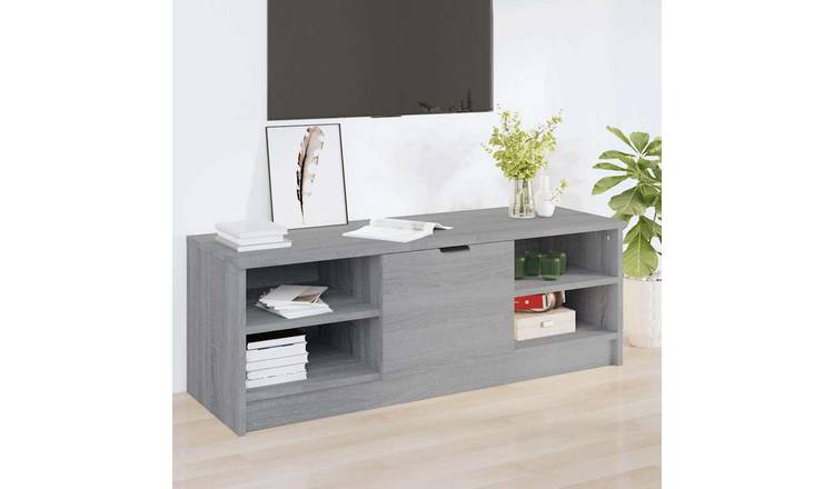 Walplus Engineered Wood TV Cabinet - Grey and Oak - 102 x 35.5 x 36.5 cm