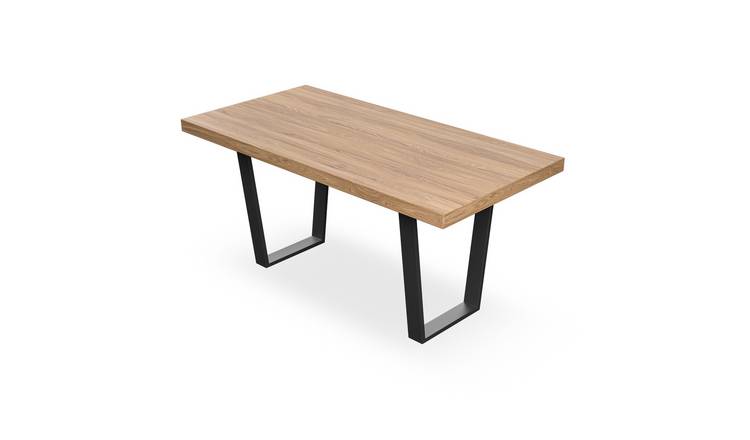 Furniture Online Aria Black Legs 4-6 Seater Dining Table - Black