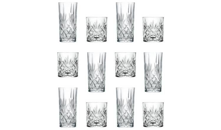 RCR Crystal 12 Piece Melodia Highball Glasses & Whisky Tumblers Set