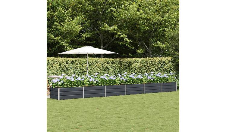 Walplus Steel Garden Planter - Anthracite - 600 x 80 x 45 cm