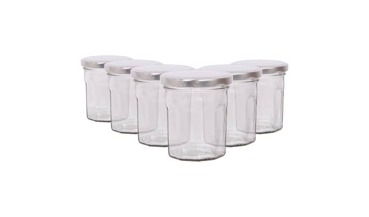 Argon Tableware Glass Jam Jars with Lids - Pack of 6