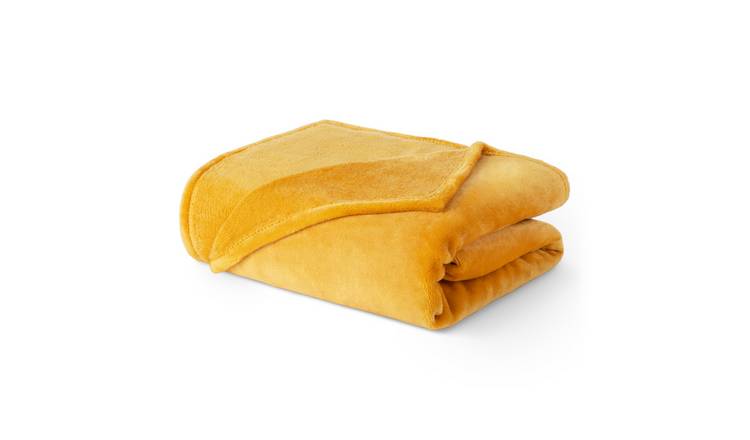 LIVIVO Single Fleece Blanket - Ochre Yellow