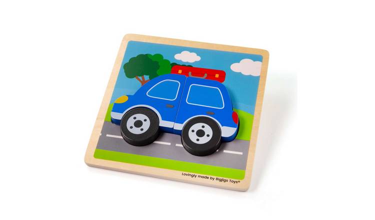Bigjigs Toys Chunky Lift Out Car Puzzle - 10 Months +