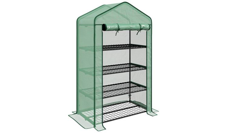 Outsunny 4 Tier Mini Greenhouse - Green