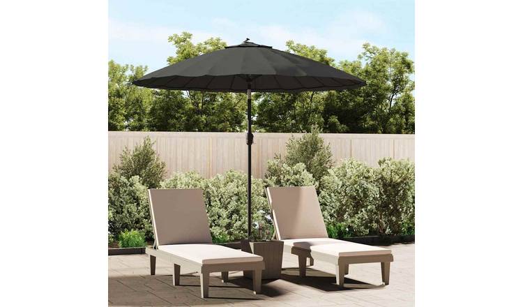Walplus Polyester Garden Parasol - Anthracite - 270 x 246 cm