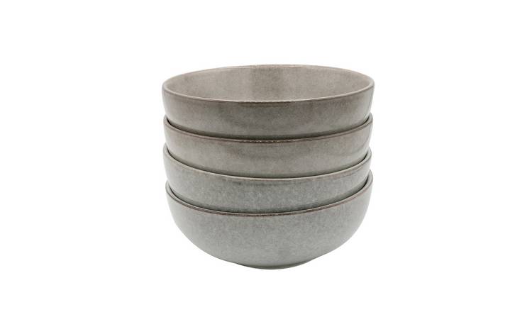Cooks Professional Set of 4 16cm Nordic Stoneware Cereal Bowls - Grey