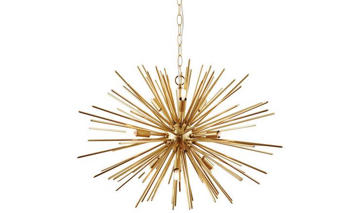 Loops Direct Steel 9-Light Ceiling Pendant - Brushed Brass