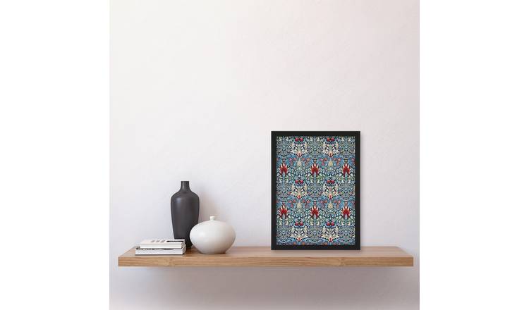 William Morris Snakeshead Flower Pattern Framed Art Print - A4