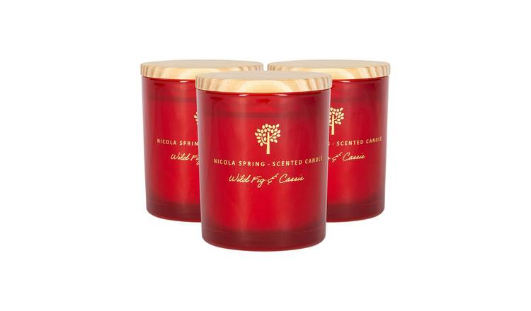 Nicola Spring 130ml Soy Wax Scented Candles Pack of 3 - Wild Fig & Cassis