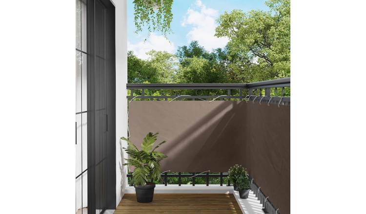 Walplus Rectangular Polyester Oxford Balcony Screen - Taupe - 100 x 300 cm