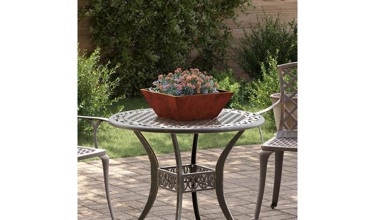 Walplus Pack of 5 Corten Steel Garden Planter - Rusty - 40 x 40 x 15 cm