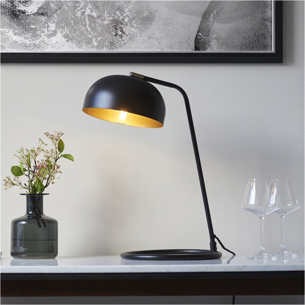 Loops Direct Pack of 2 Steel LED Table Lamp - Matt Black - Image 2