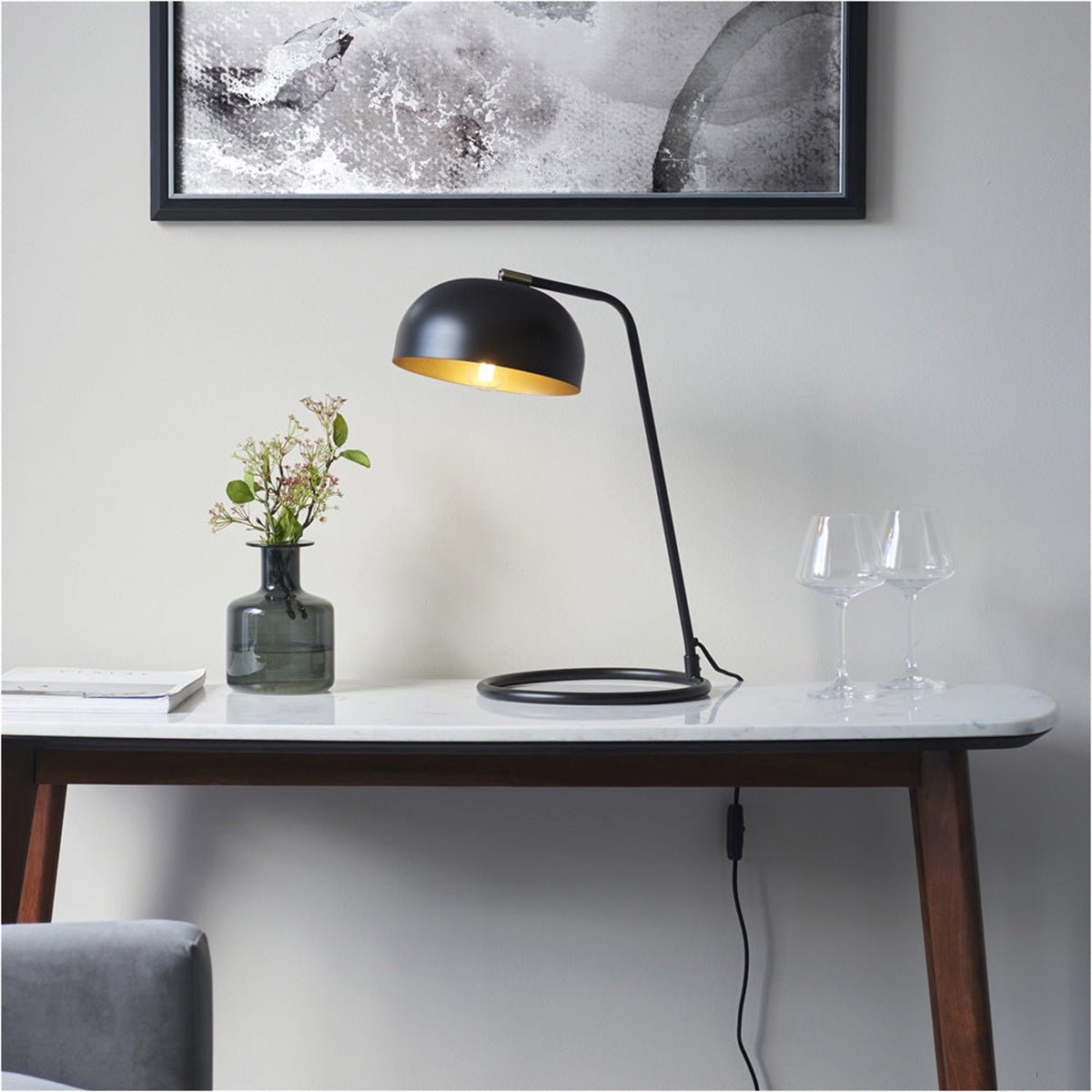 Loops Direct Pack of 2 Steel LED Table Lamp - Matt Black - Image 3