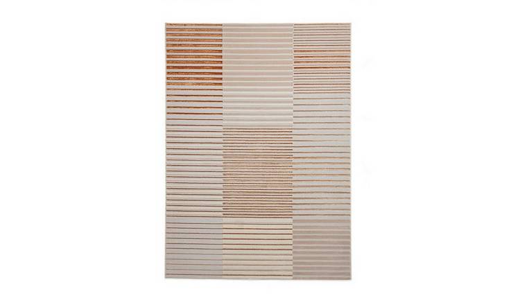 Mega Flooring Brown Modern Striped Rug - 120 x 170cm
