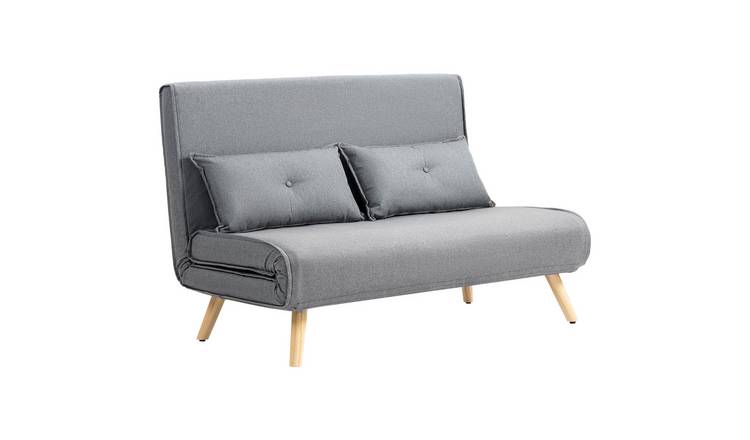 HOMCOM 2 Seater Fabric Modern Adjustable Reclining Sofa Bed - Grey