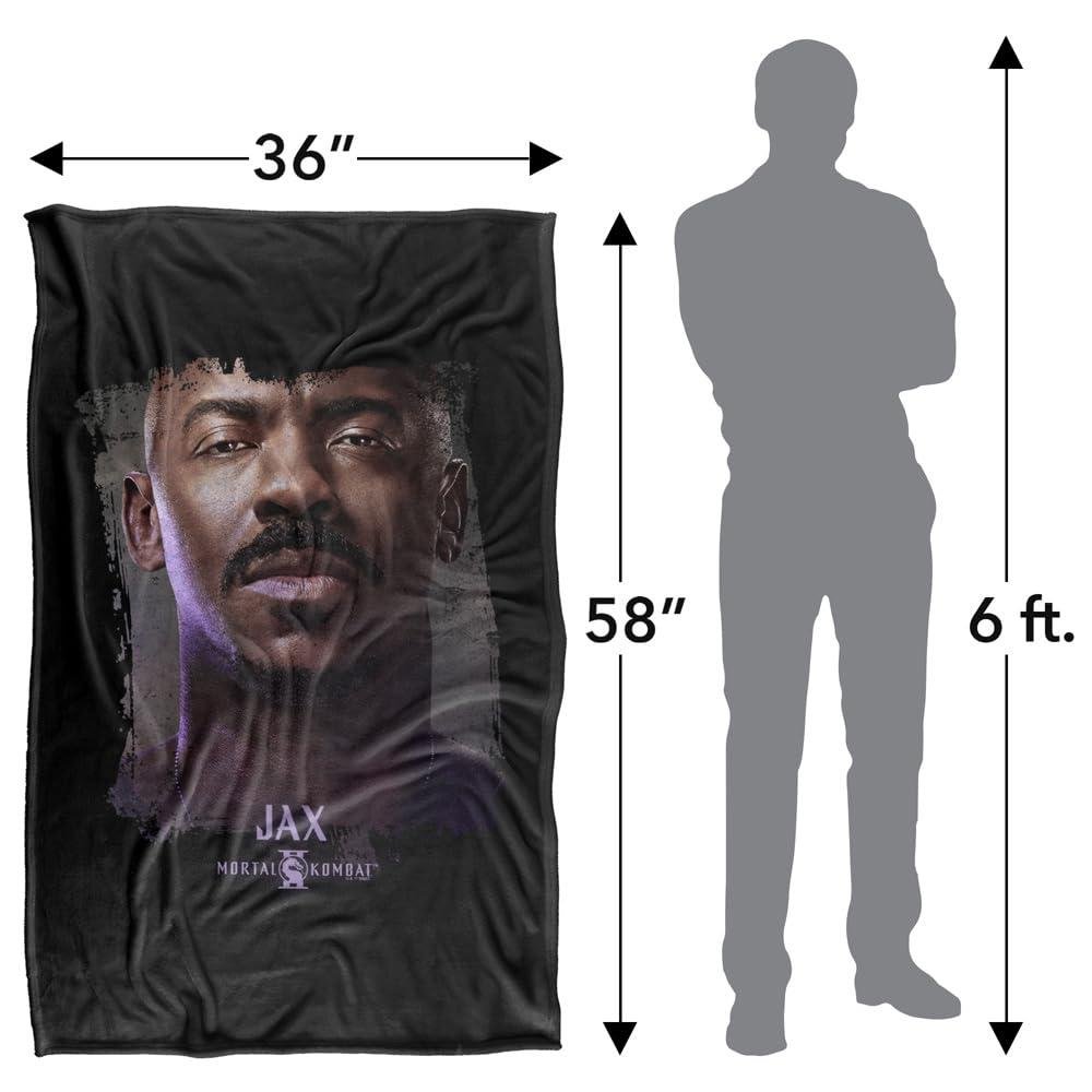 Mortal Kombat 2 Jax Portrait Soft Touch Blanket - 147cm x 91cm - Image 4