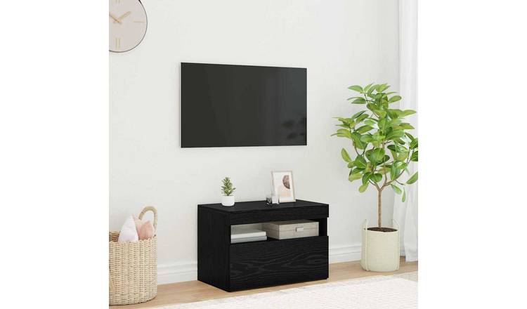 Walplus Engineered Wood 2 Doors TV Cabinet - Black Oak - 60 x 35 x 40 cm