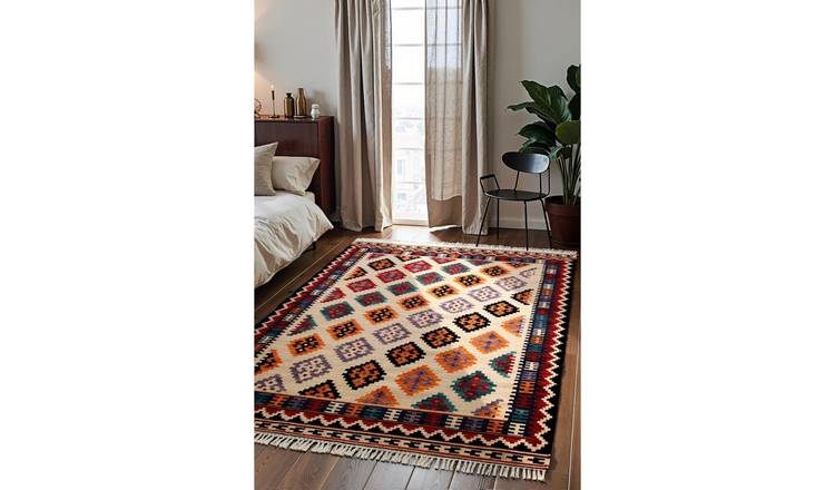 Hanse Home Multicoloured  Kamal Kelim Handwoven Bordered Rug - 120 x 170cm