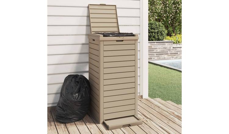 Walplus Polypropylene Outdoor Garbage Bin - Light Brown - 41 x 41 x 86 cm