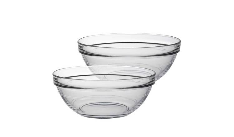 Duralex Lys Stacking 17cm Glass Cooking Food Bowls - Pack of 6