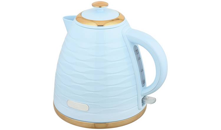HOMCOM Cordless Electric Kettle - Light Blue Water Ripple Texture
