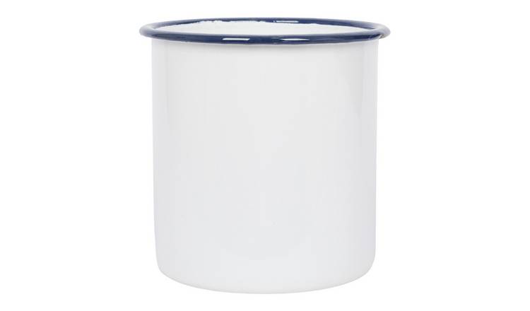 Argon Tableware White Enamel Utensil Holder - Blue