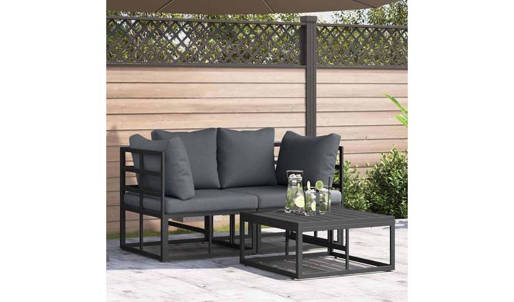 Walplus 3 Piece Garden Sofa Set - Black - 71.5 x 71.5 x 71 cm