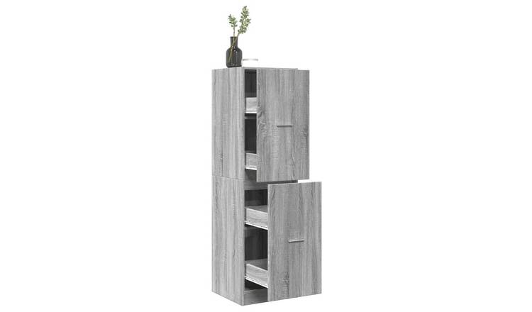 Walplus Engineered Wood Cabinet - Grey and Oak - 40 x 41 x 144.5 cm