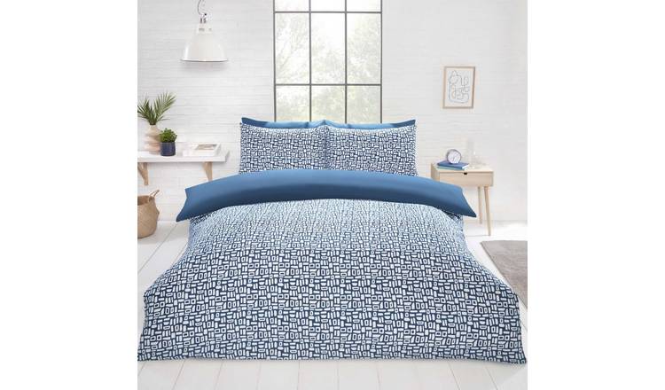 Rapport Pebbles Geo Blue Duvet Cover Set - Single