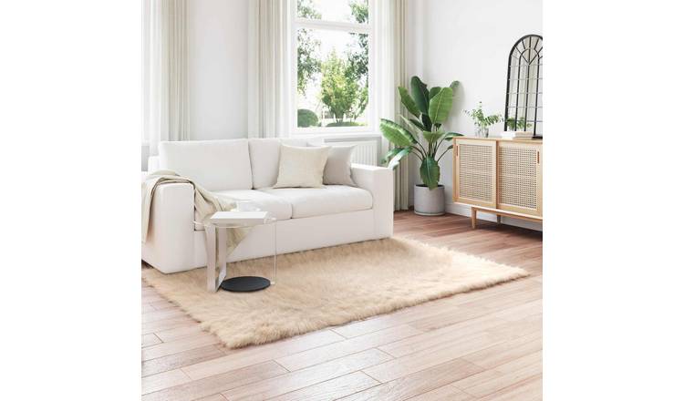 Walplus Tafalla Polyester Faux Sheepskin Rug - Beige - 140 x 200 cm