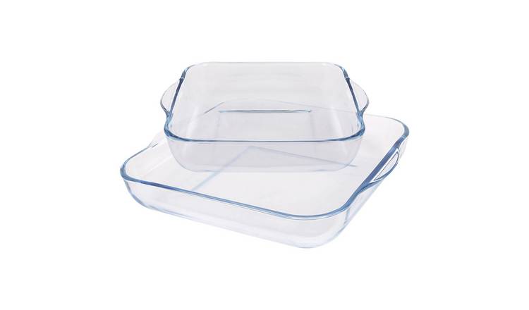 Argon Tableware 2 Piece Square Glass Oven Dish Set - 2 Sizes