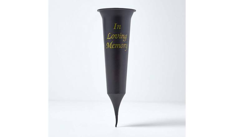 Homescapes Silk-like Polyester Grave Flower Vase - Black